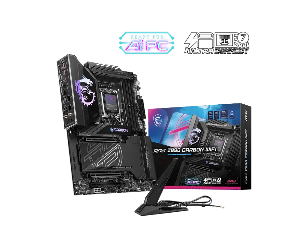 MSI MPG Z890 CARBON WIFI 7 INTEL LGA 1851 DDR5 PCIe 5.0 ATX - BLACK