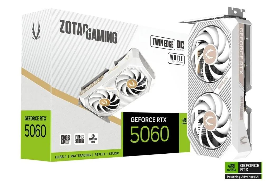 ZOTAC GAMING GeForce RTX 5060 Twin Edge 8GB GDDR7 - WHITE